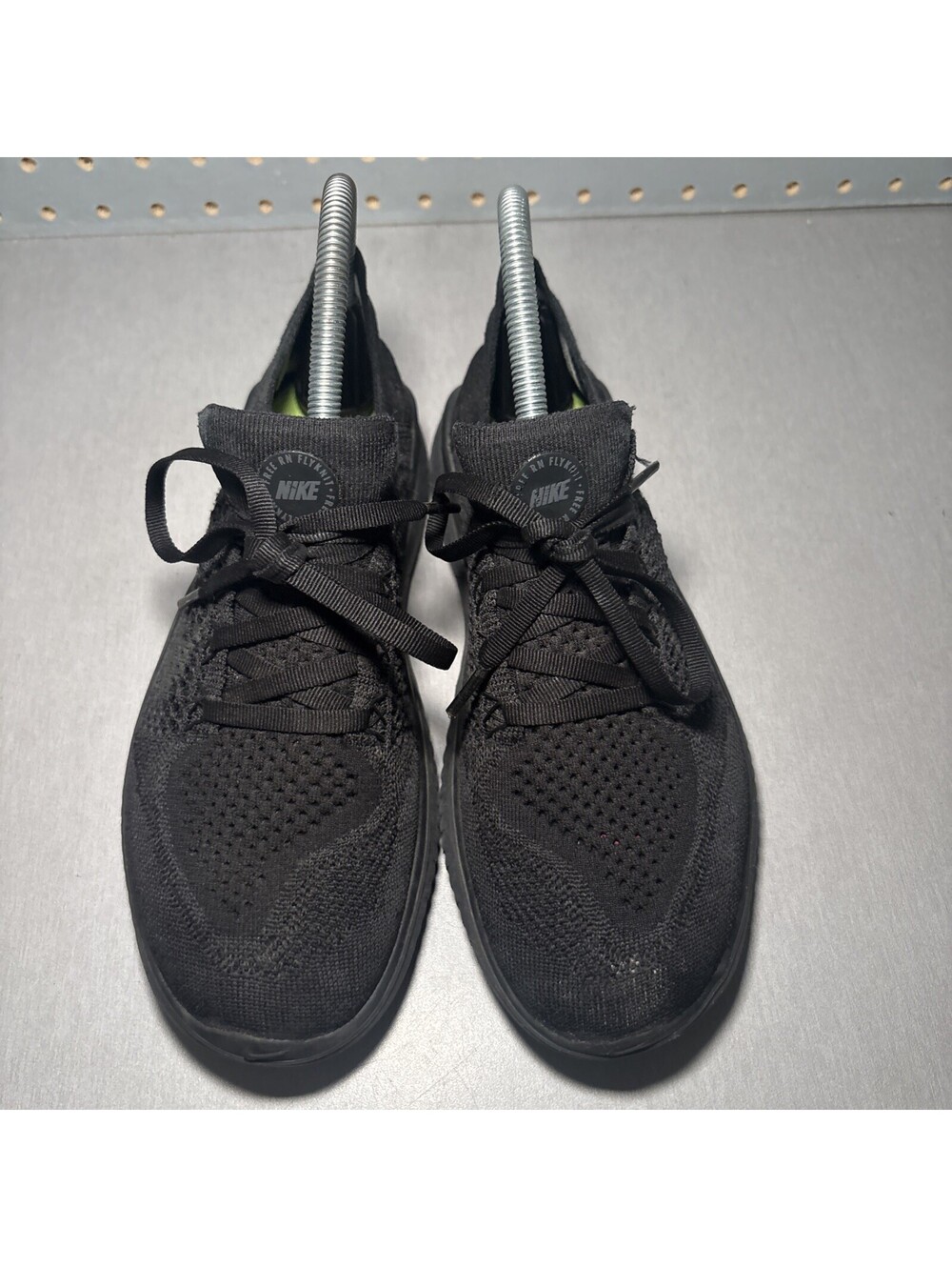 Nike Free RN Flyknit 2018 Shoes Womens 7 Triple Black Anthracite 942839-002 READ - Picture 5 of 15